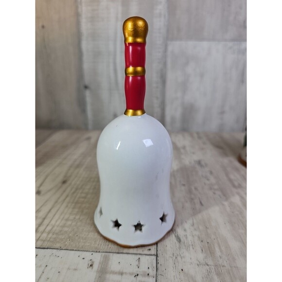 Lot of 6 Vintage Christmas Ceramic Bells Holiday Décor Reindeer Tree Angel Stock - Picture 14 of 14